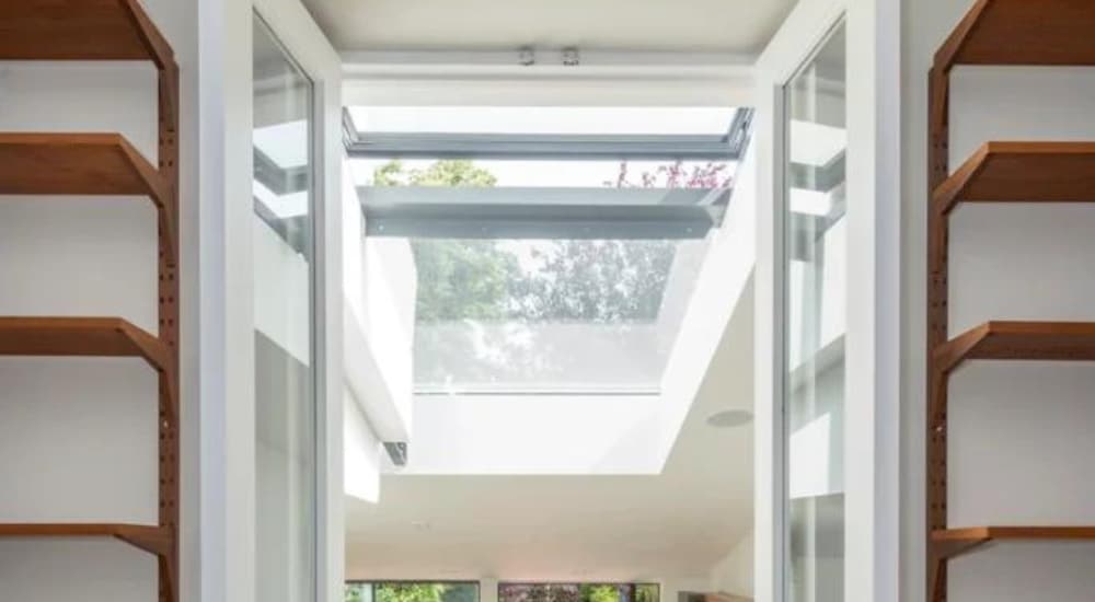 close up photo of an installed ventilation rooflight