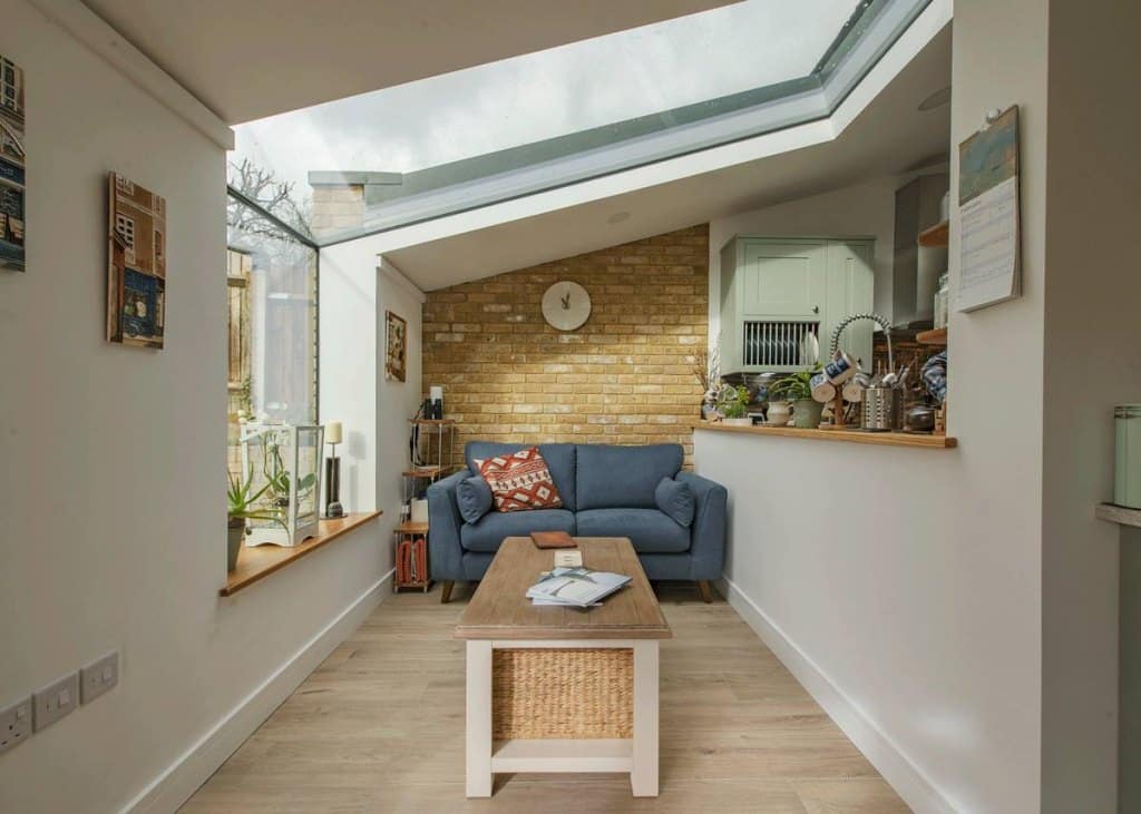 Frameless Eaves Rooflight In Kitchen Extension