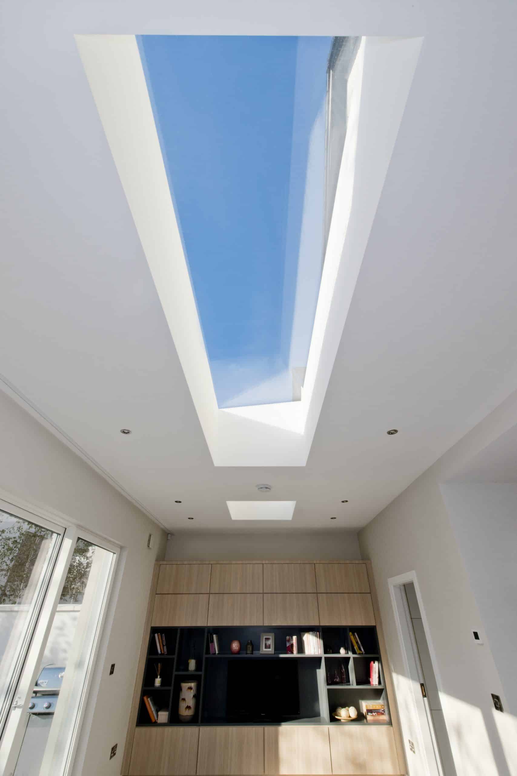 Glazing Vision Flushglaze rooflight installed in room over cupboard